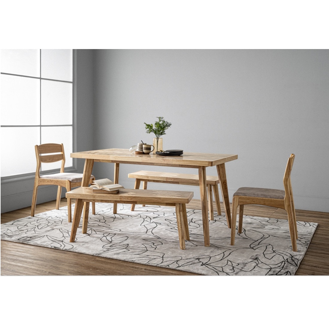 Scandinavian Loftus Bench Natural Wood Finish - Nestnordic