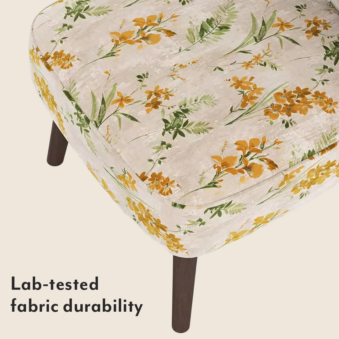 Grace Lounge Chair in Mustard Floral Colour