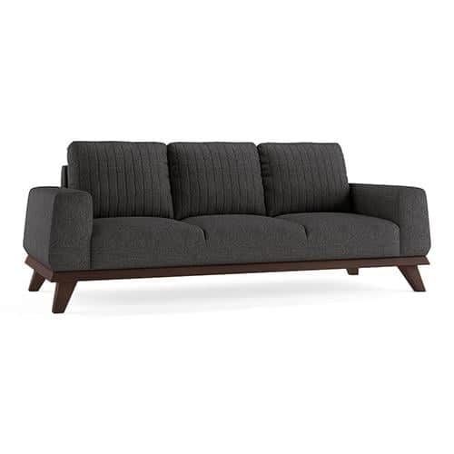 Granada Essential 3 Seater Fabric Sofa in Steel Colour