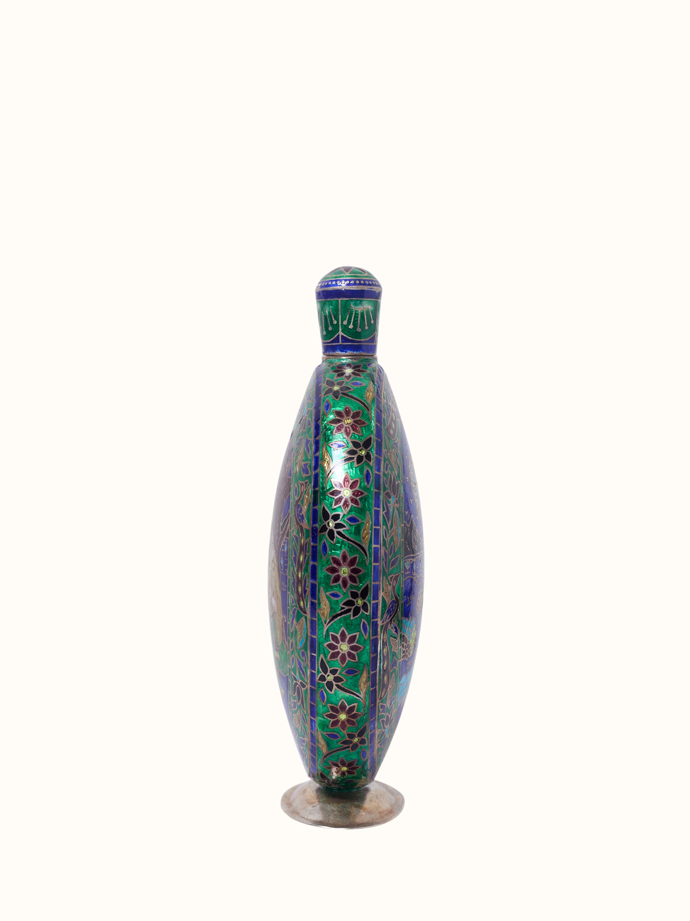 Enamelled Silver Flask