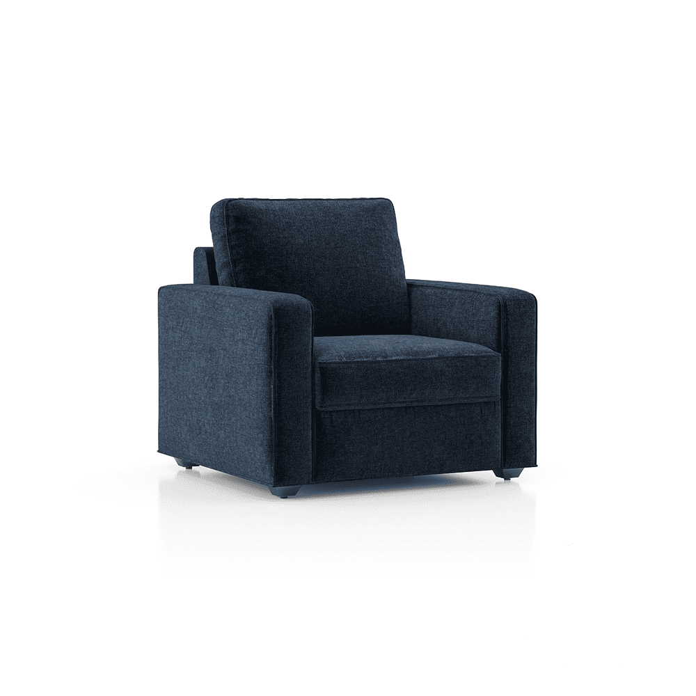 Apollo 1 Seater Fabric Sofa in Cobalt Colour