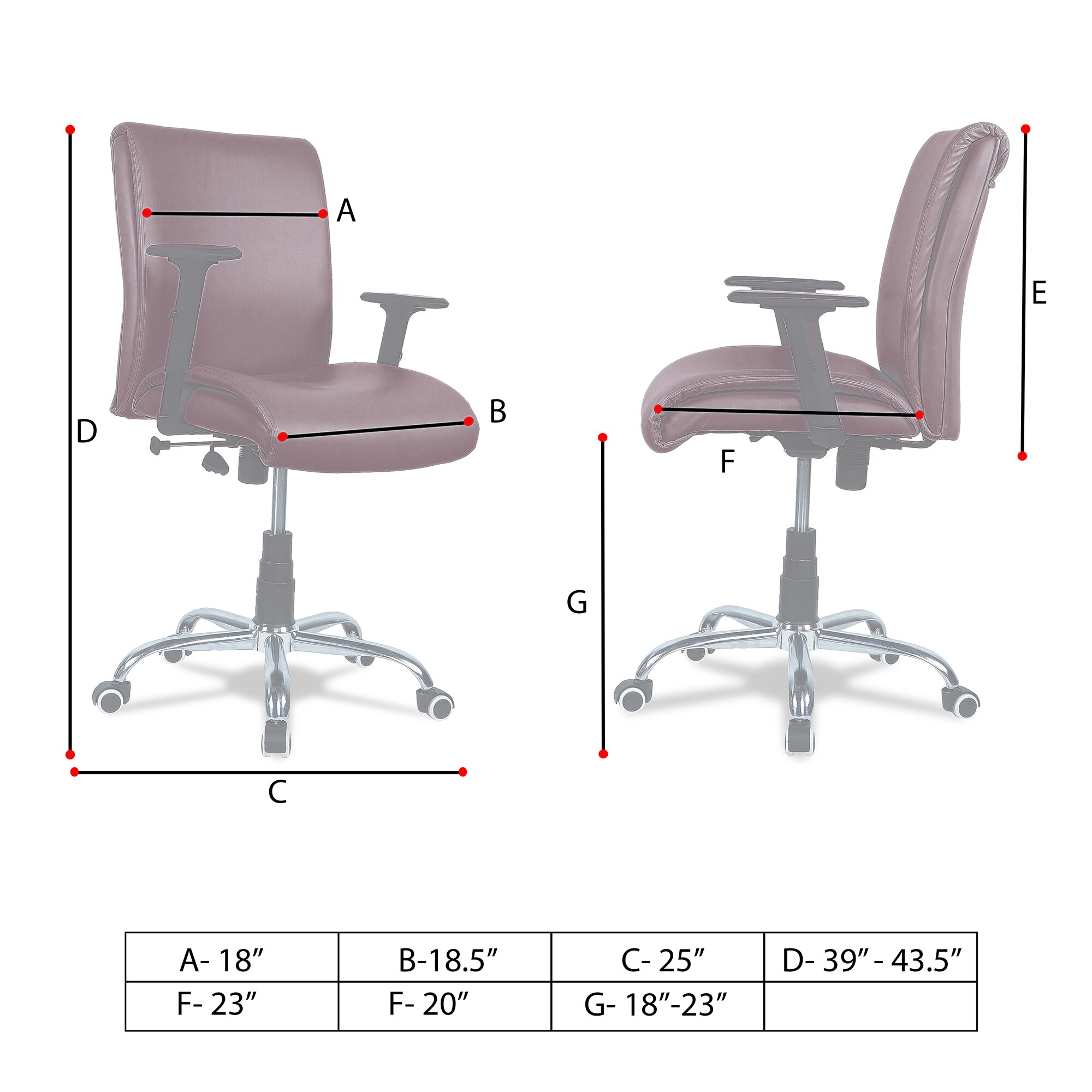 Teaauras High Back Executive Chair in Maroon Colour