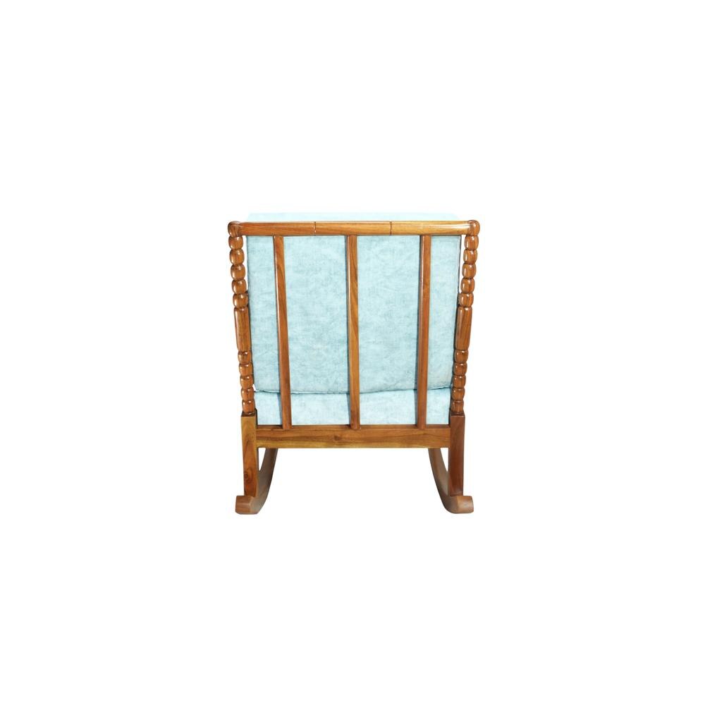 Lojios Solid Wood Lounge Chair In Blue Colour