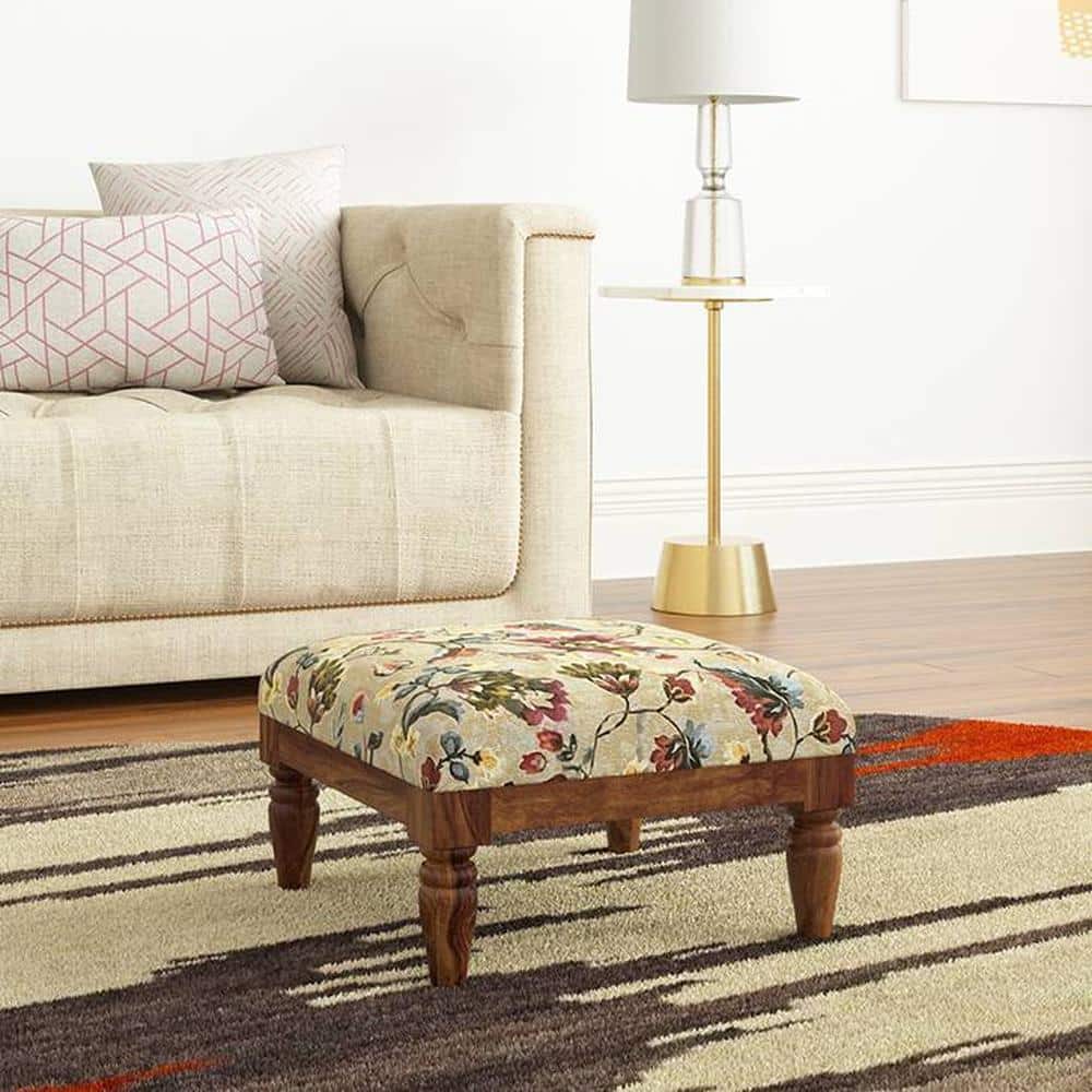 Teva Solid Wood  Ottomon in  Multicolor Colour