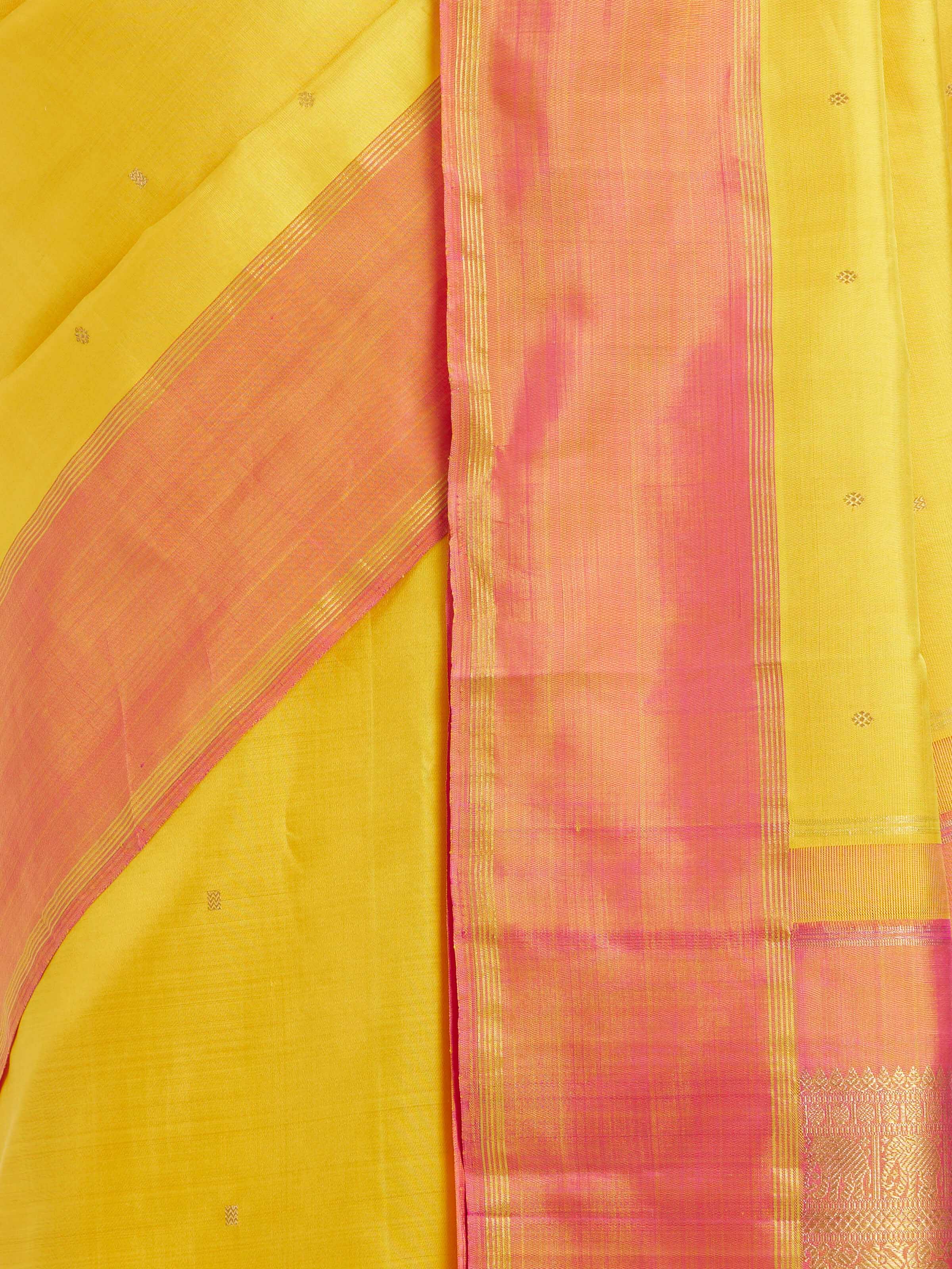 Yellow Silk Kancheepuram Saree