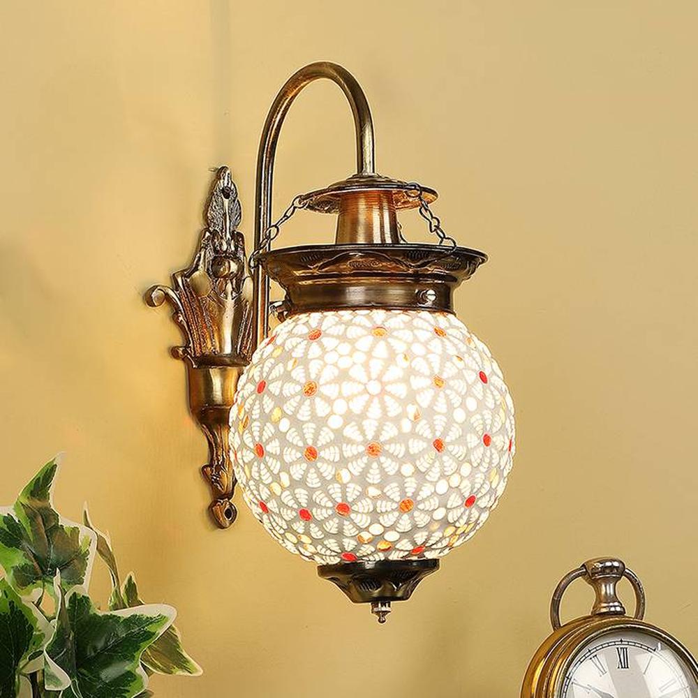 Valerie Multicolor Mosaic Glass Wall Mounted Lamp (Gola)