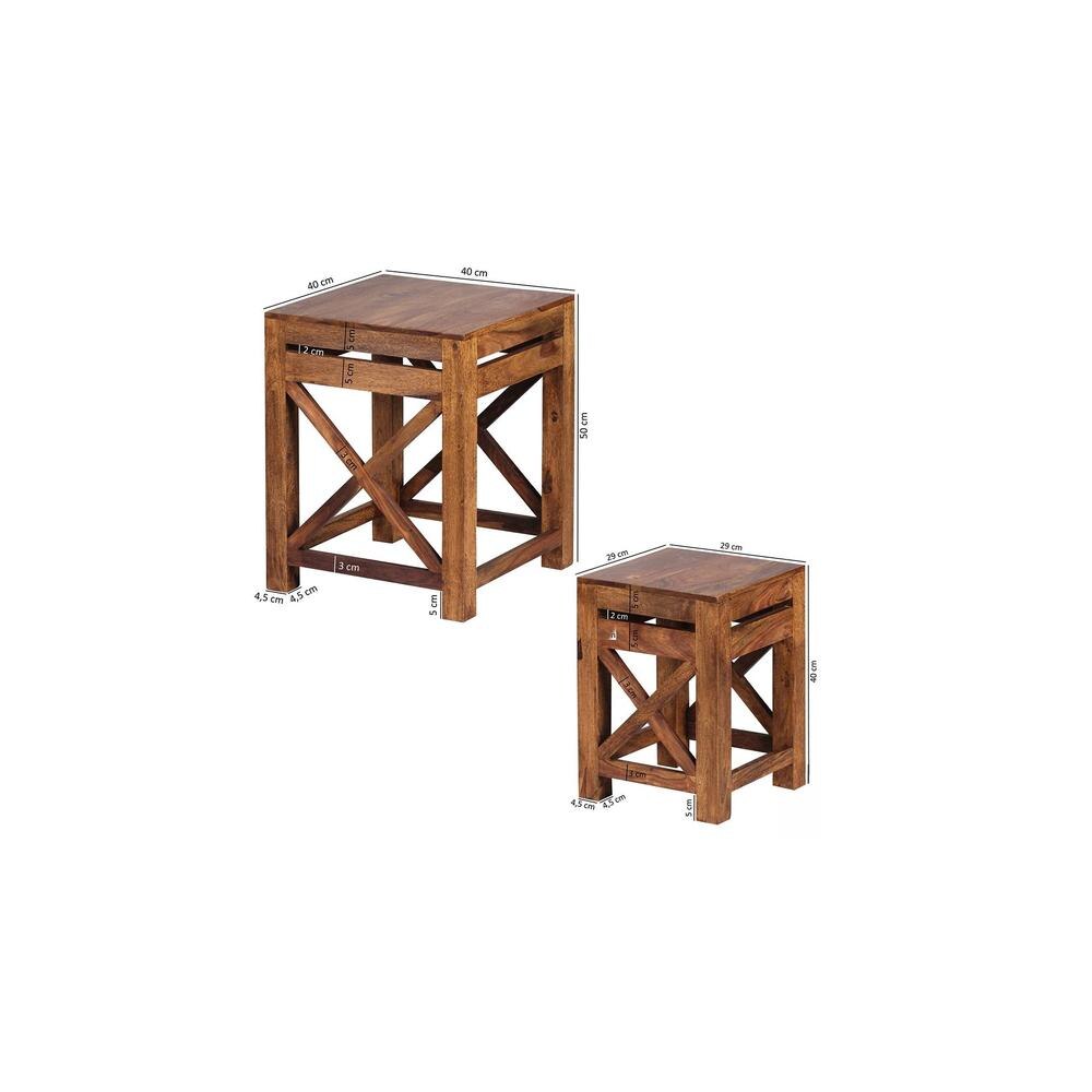 Ashby Solid Wood Nested Tables - Set of 2