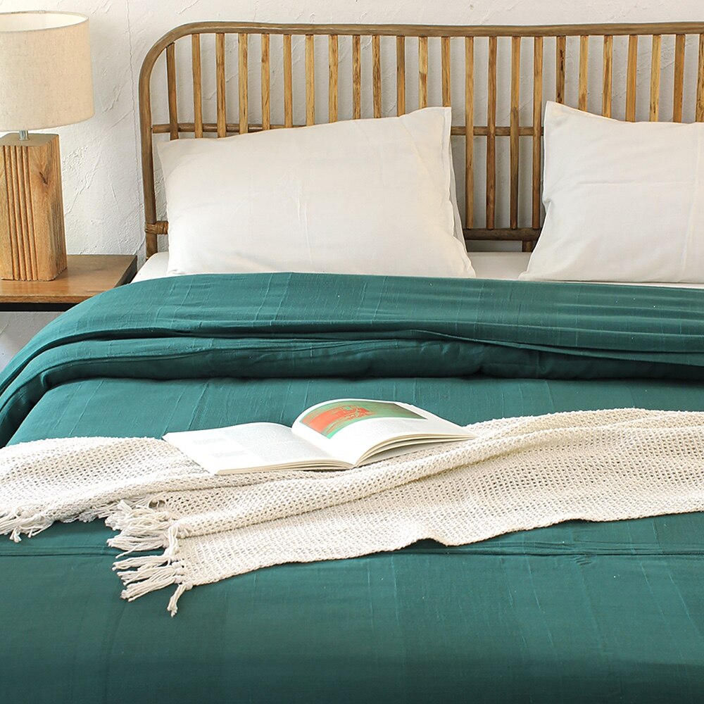 Herringbone 1 Double Duvet Cover with Green colour