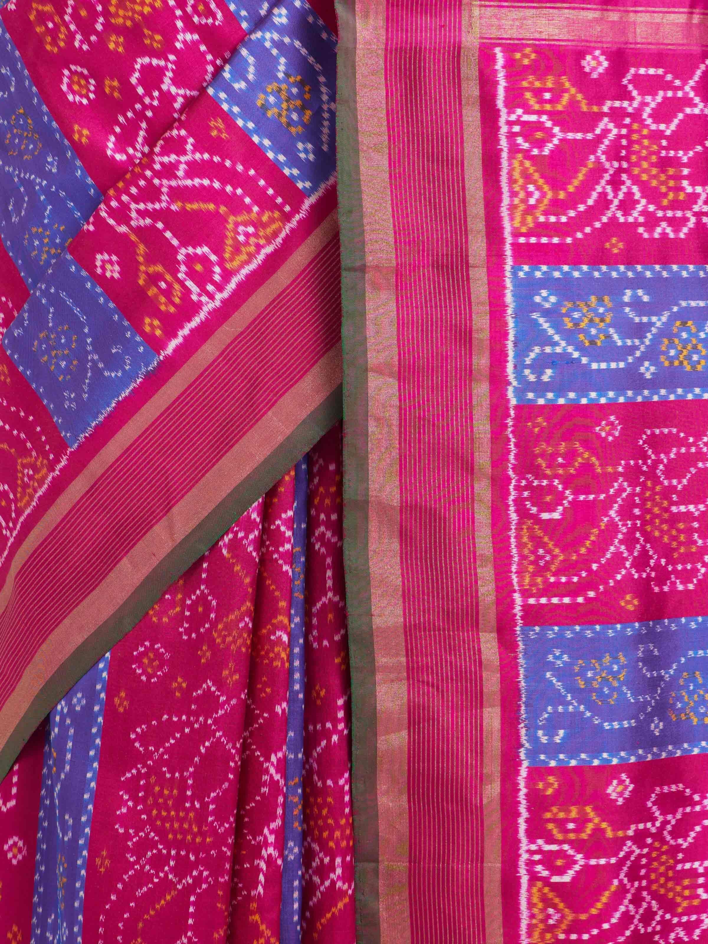 Blue Pochampally Single Ikat Saree