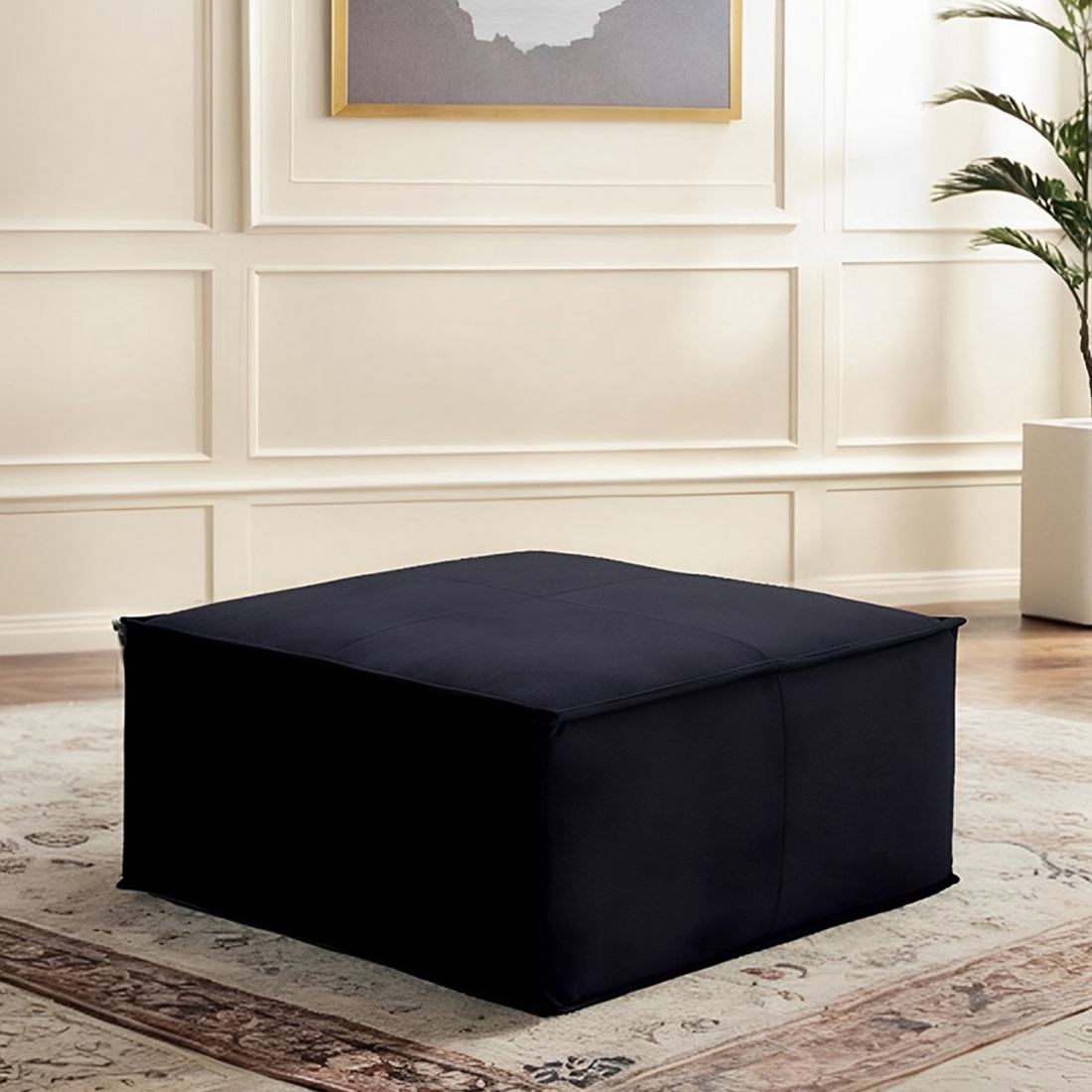 Amma Ottoman in Black Colour