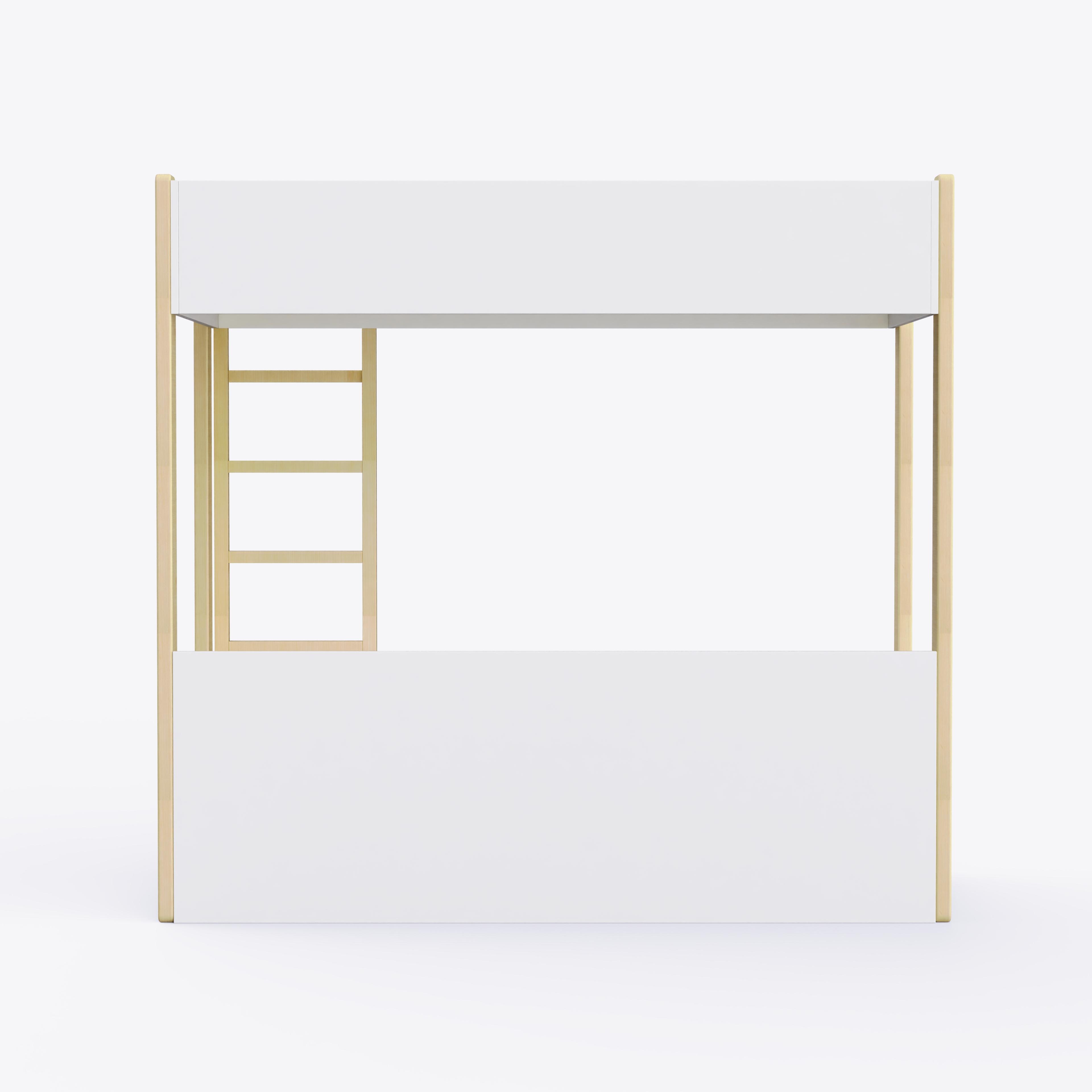 Pine Tree Single Size Bunk Bed In White & Teal Colour