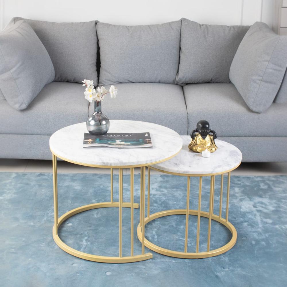 Fabriano Nesting Coffee Table In Gold Finish