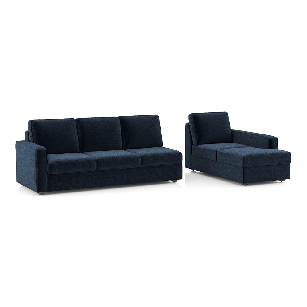 Apollo Sofa (Colour : Cobalt, Cushion : Soft, Back Type : Regular, Seating Capacity : Right Aligned 3 Seater + Right Aligned Chaise)