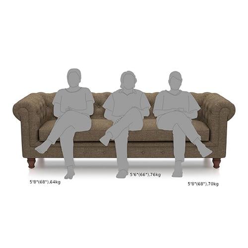 Winchester Essential 3 Seater Fabric Sofa in Dune Colour