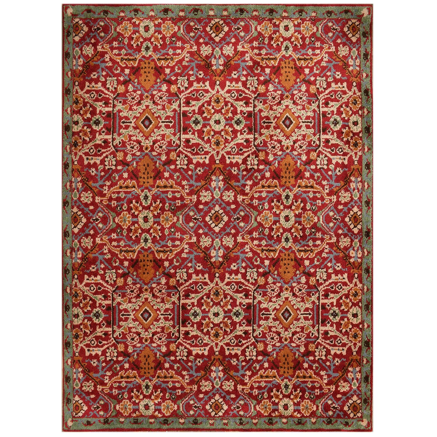 Multicolor Traditional Machine Made Polyester 3 X 5 Feet Carpet