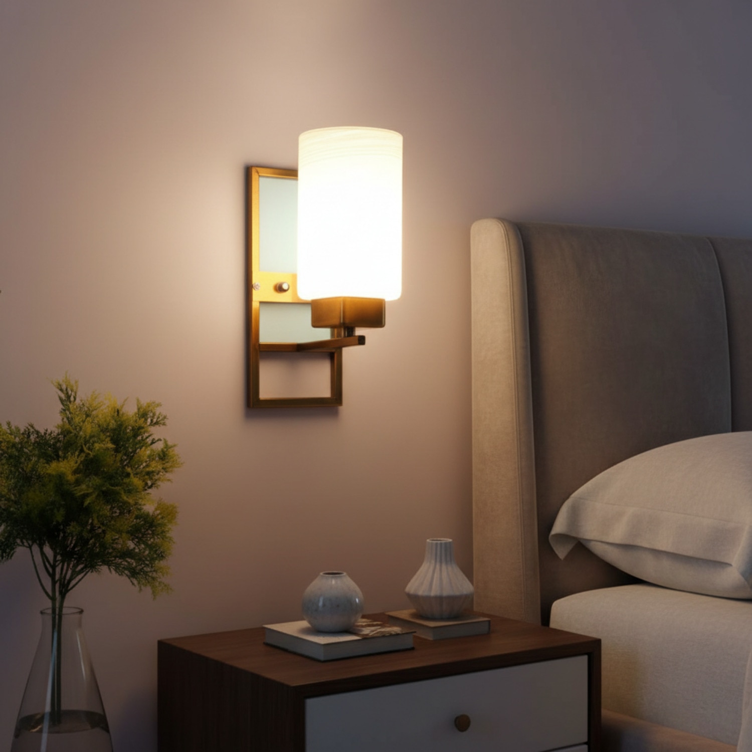 Eliante Modern Wall Lights Glass, Mild Steel & Glass Material Antique & White Finish - Eliante
