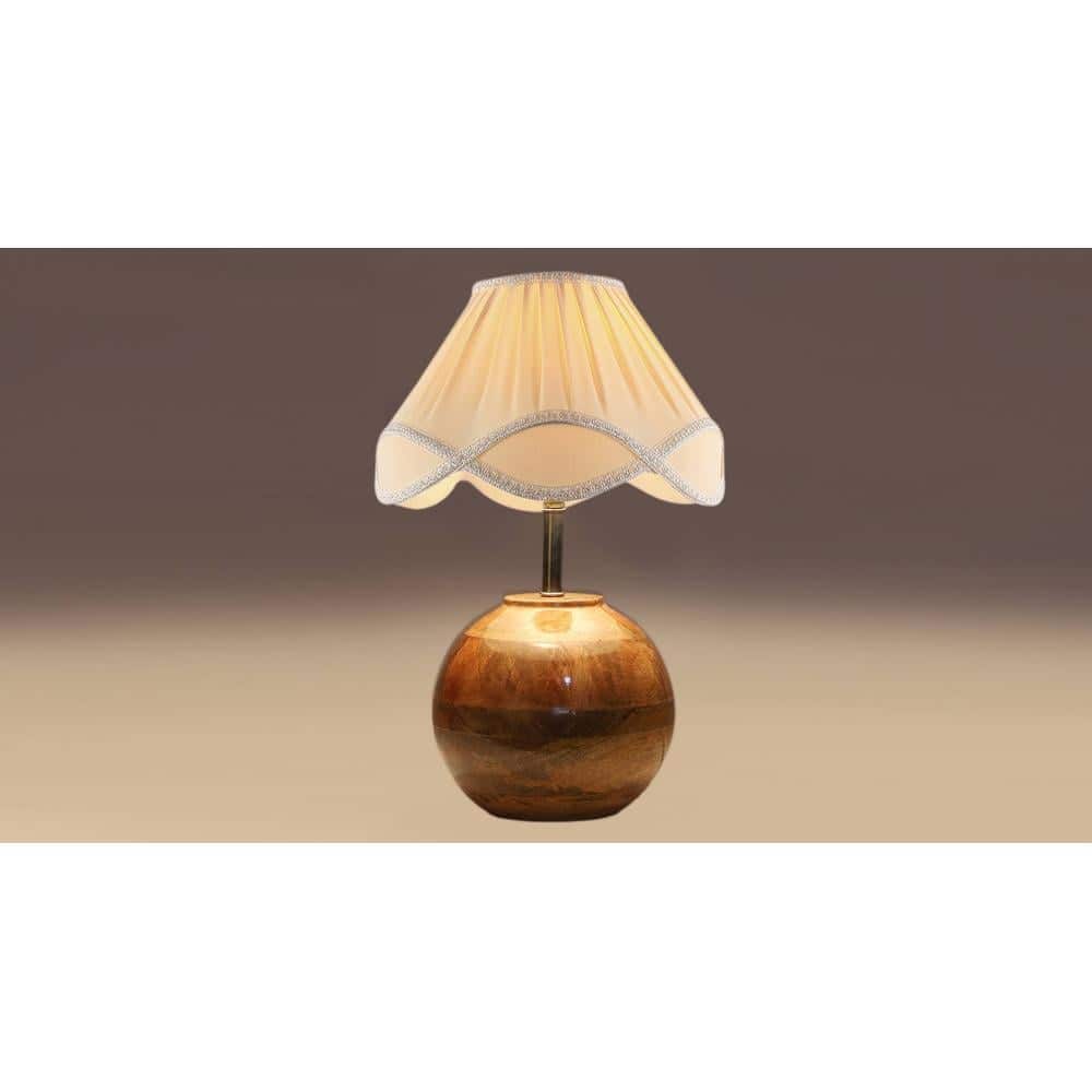 Vintage cotton off-white with Natural Wood Table Lamp