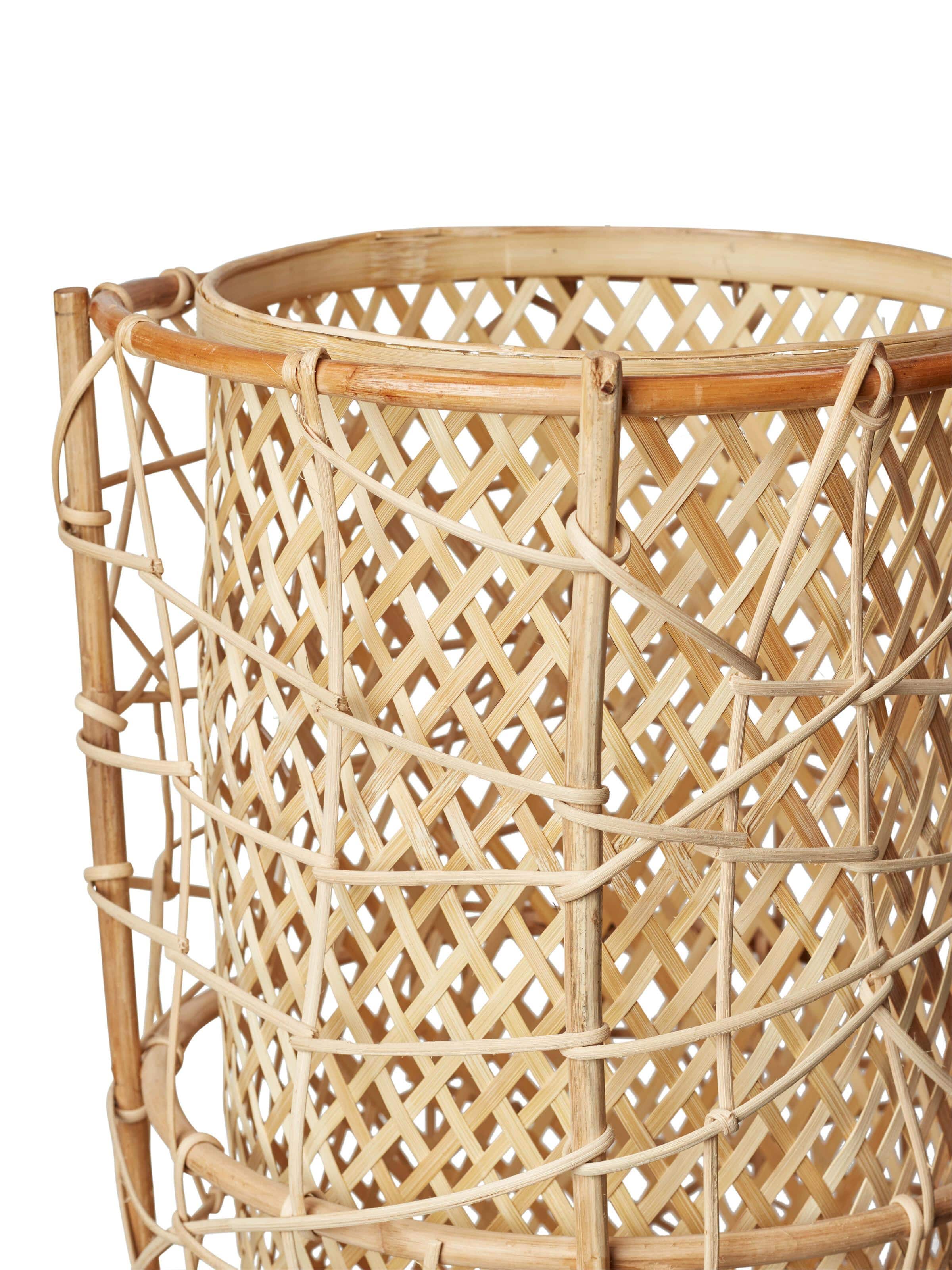 Close-up view of Bamboo LED floor lamp (4 feet) focusing on the texture and craftsmanship of the bamboo material