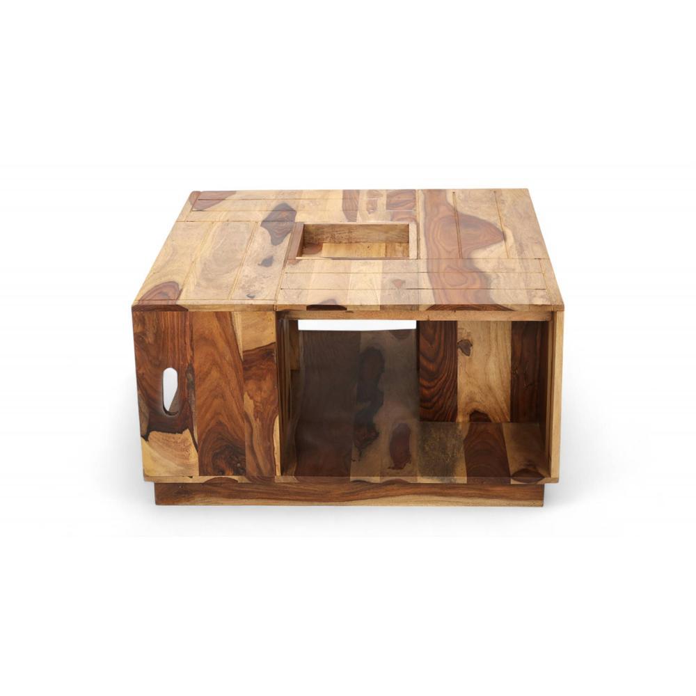 Wayne Sheesham Wood Coffee Table In Natural Rosewood (Semi Gloss)