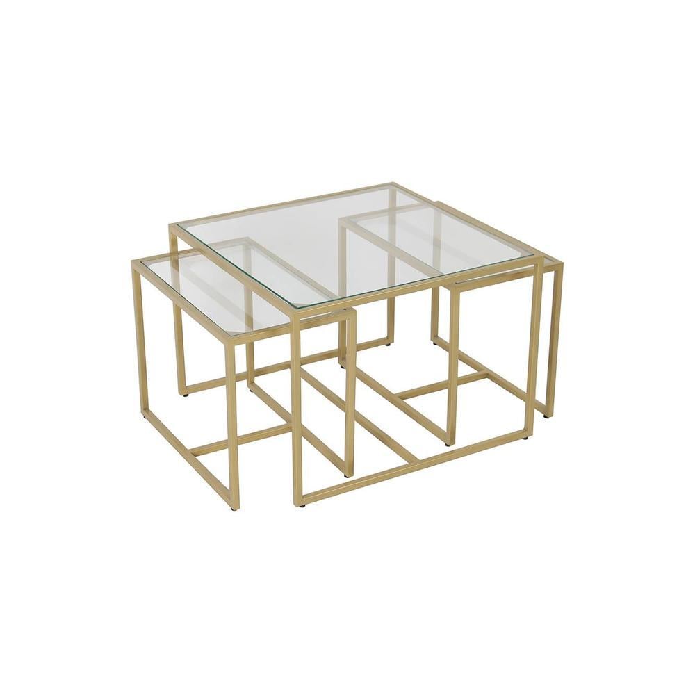 Stendal Nesting Coffee Table Set Of 3 Glass Square