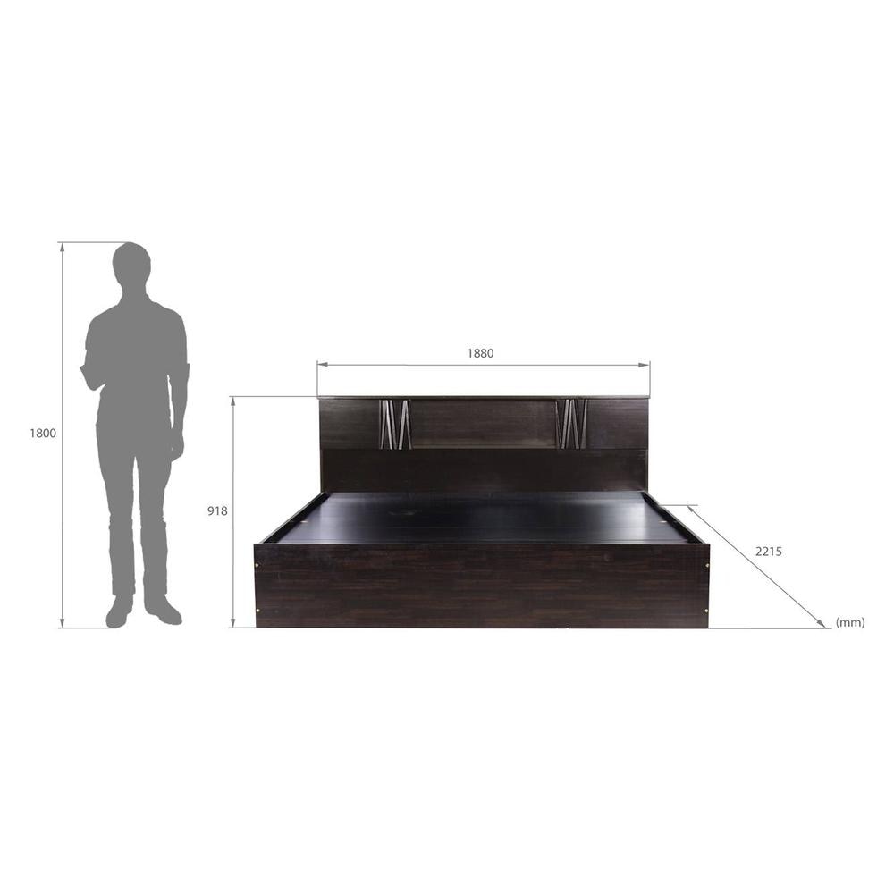 Aceso Solid Wood King Size Drawer Storage Bed In Melamine Finish