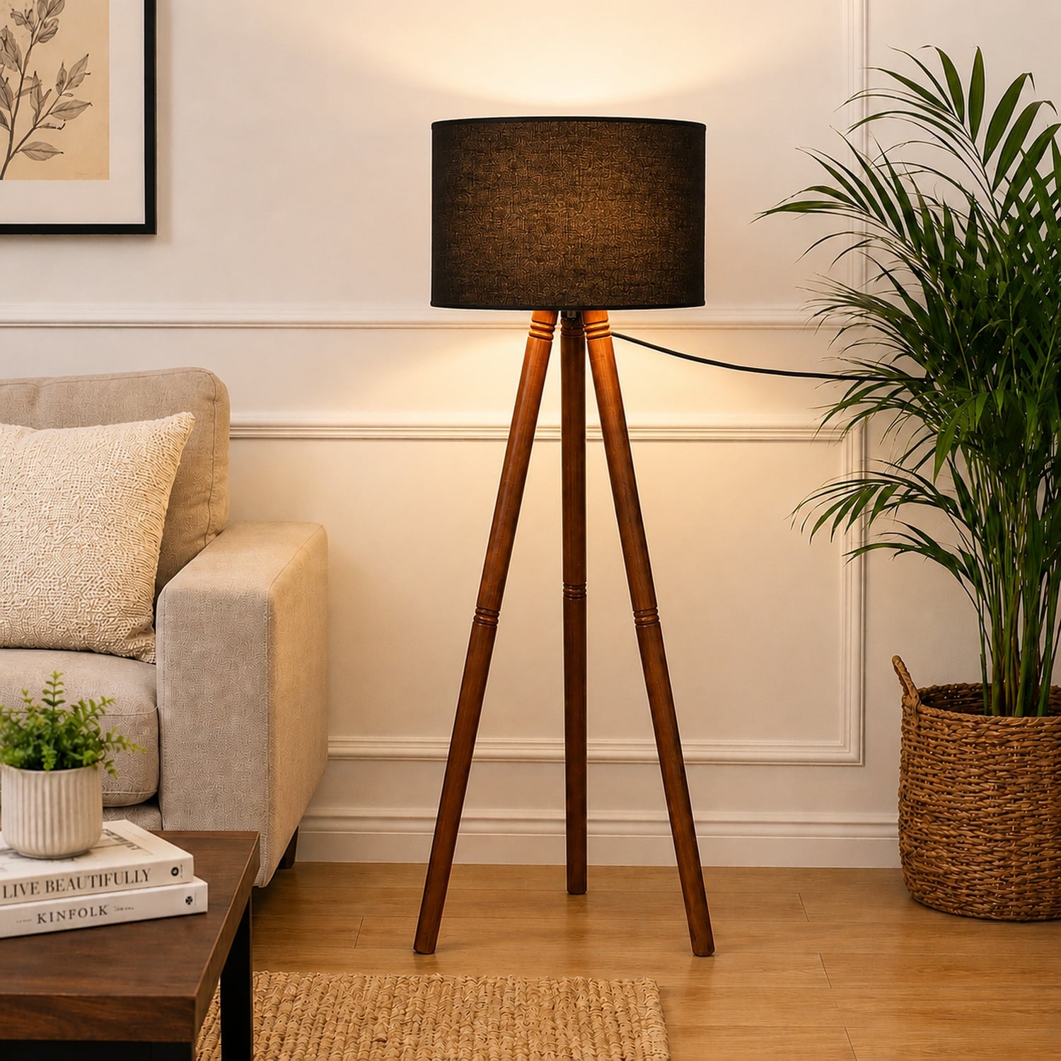 Two Fold Desmond Floor Lamp with Black Shade-image-42