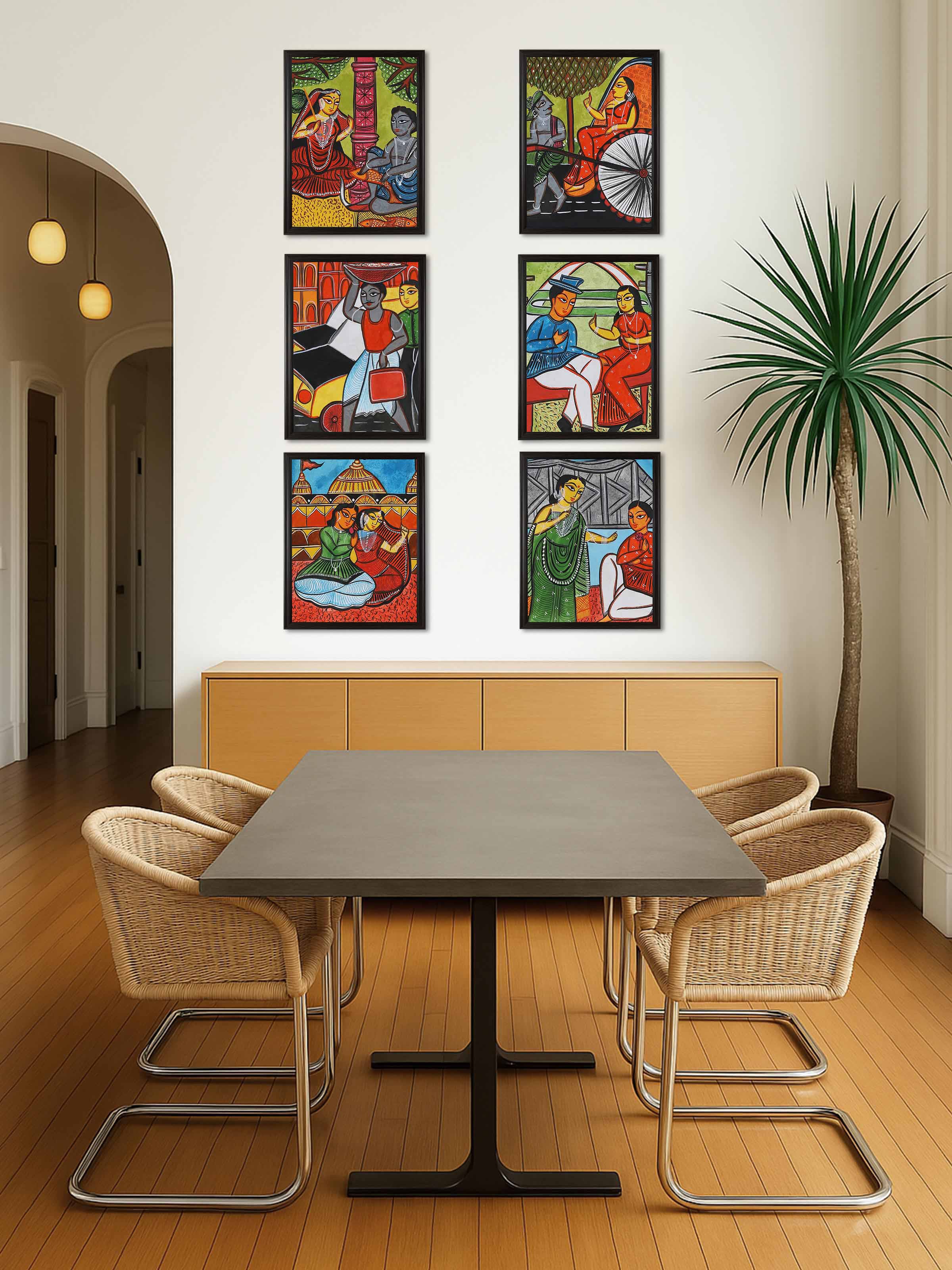 Lifestyle view of Bengal Culture Kalighat Painting