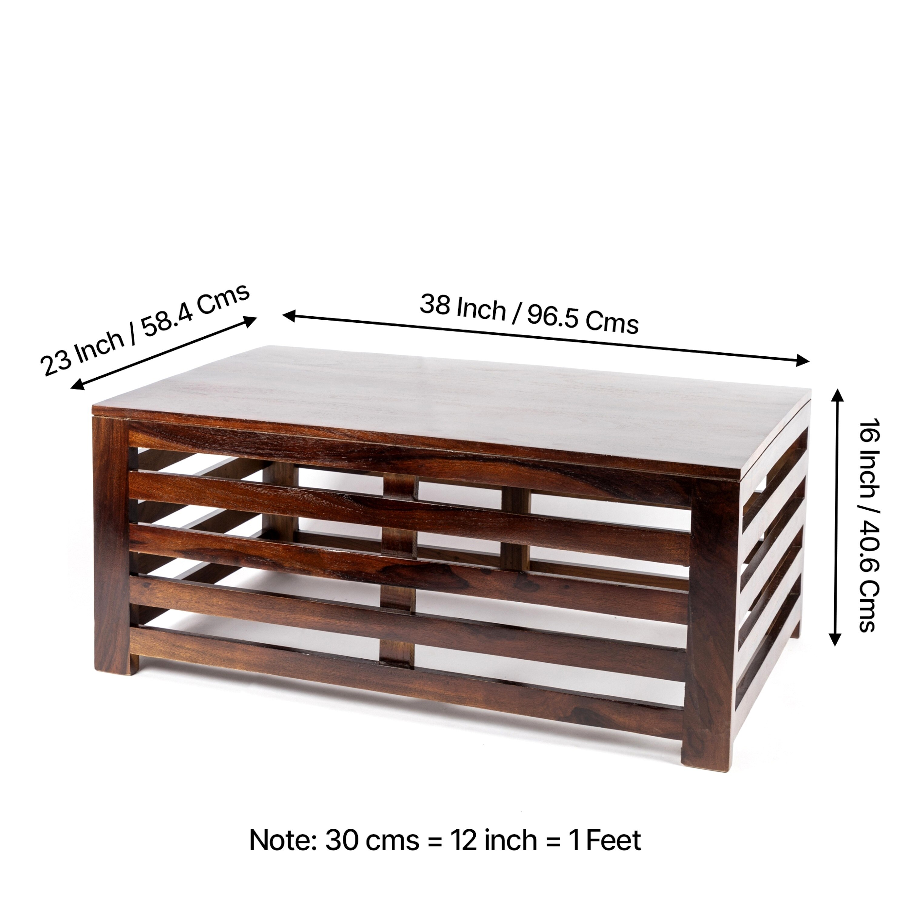 Erickson Sheesham Wood Coffee Table In Walnut Finish
