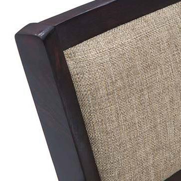 Aurelio Solid Wood Study Chair in Macadamia Brown Hopsack Weave Colour with Mahogany Finish