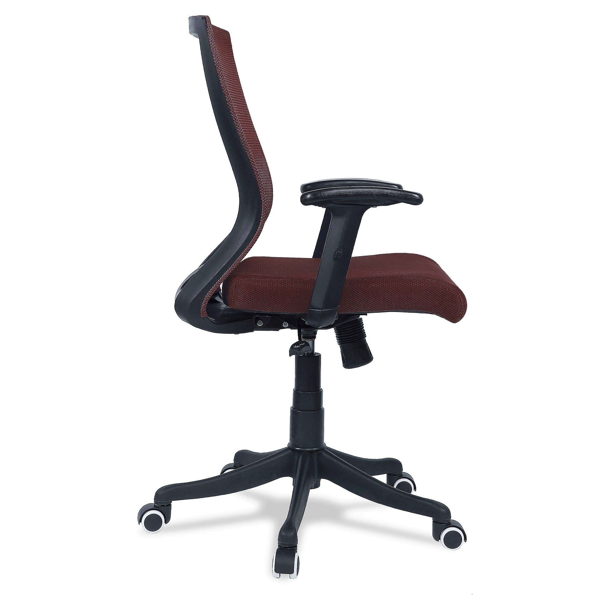 Ebeaony Mid Back Ergonomic Chair in Brown Colour