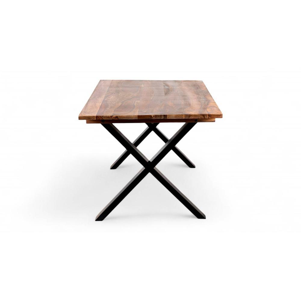 Rosslyn Sheesham Wood Contemporary Dining Table In Teak Finish