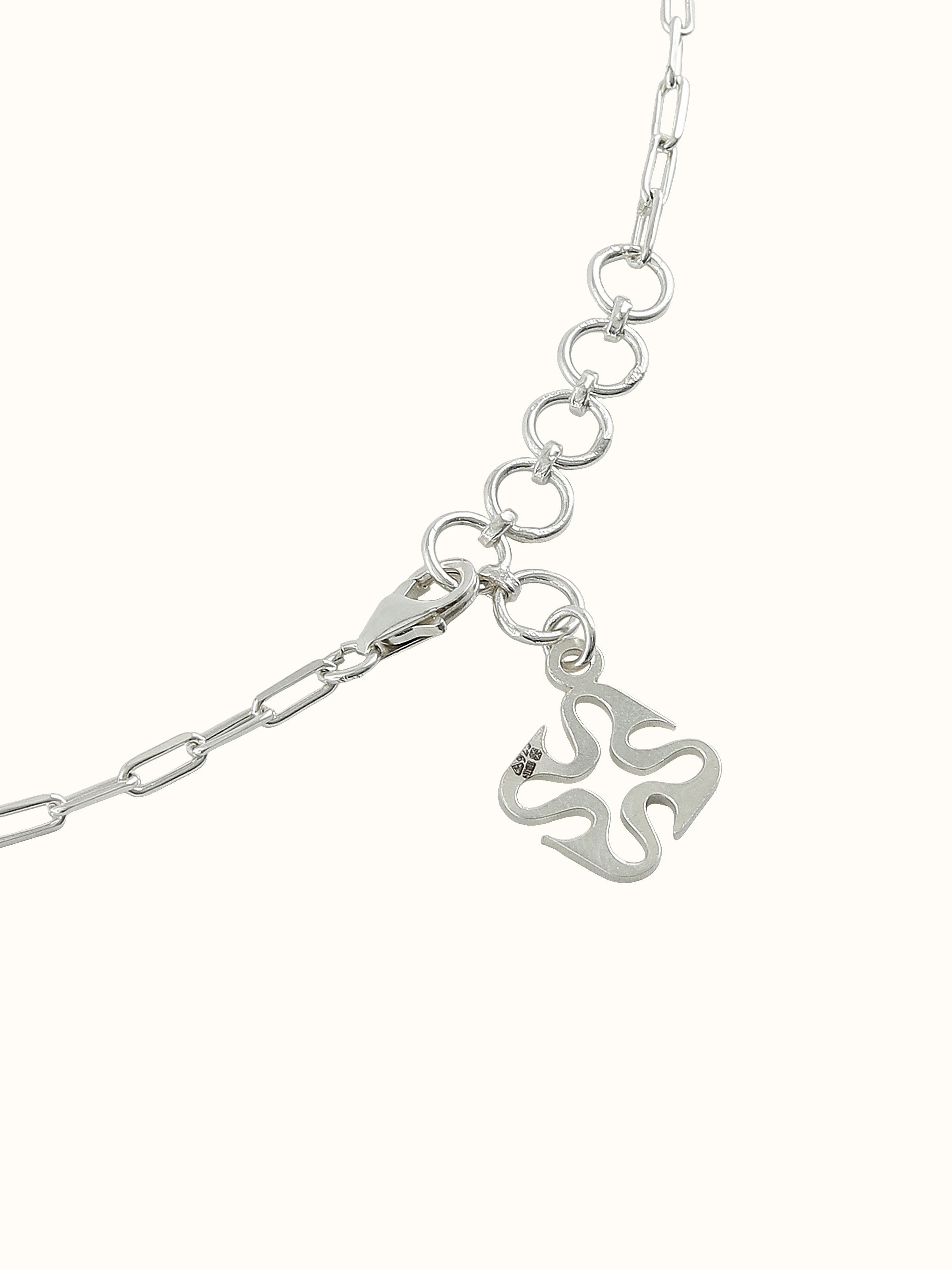 Kutch Leather Silver Long Necklace