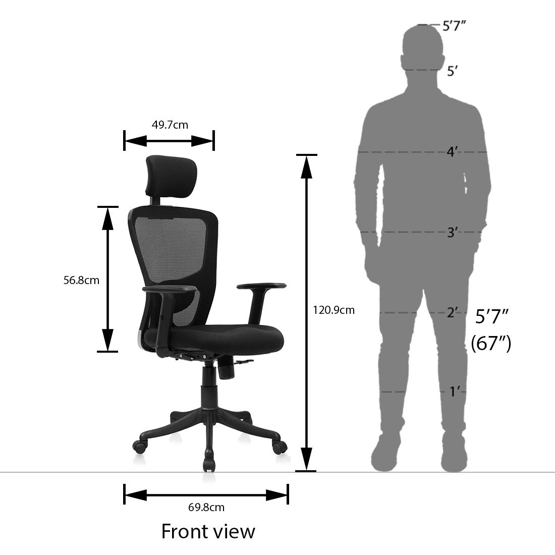 Galen Study Chair in Black Colour