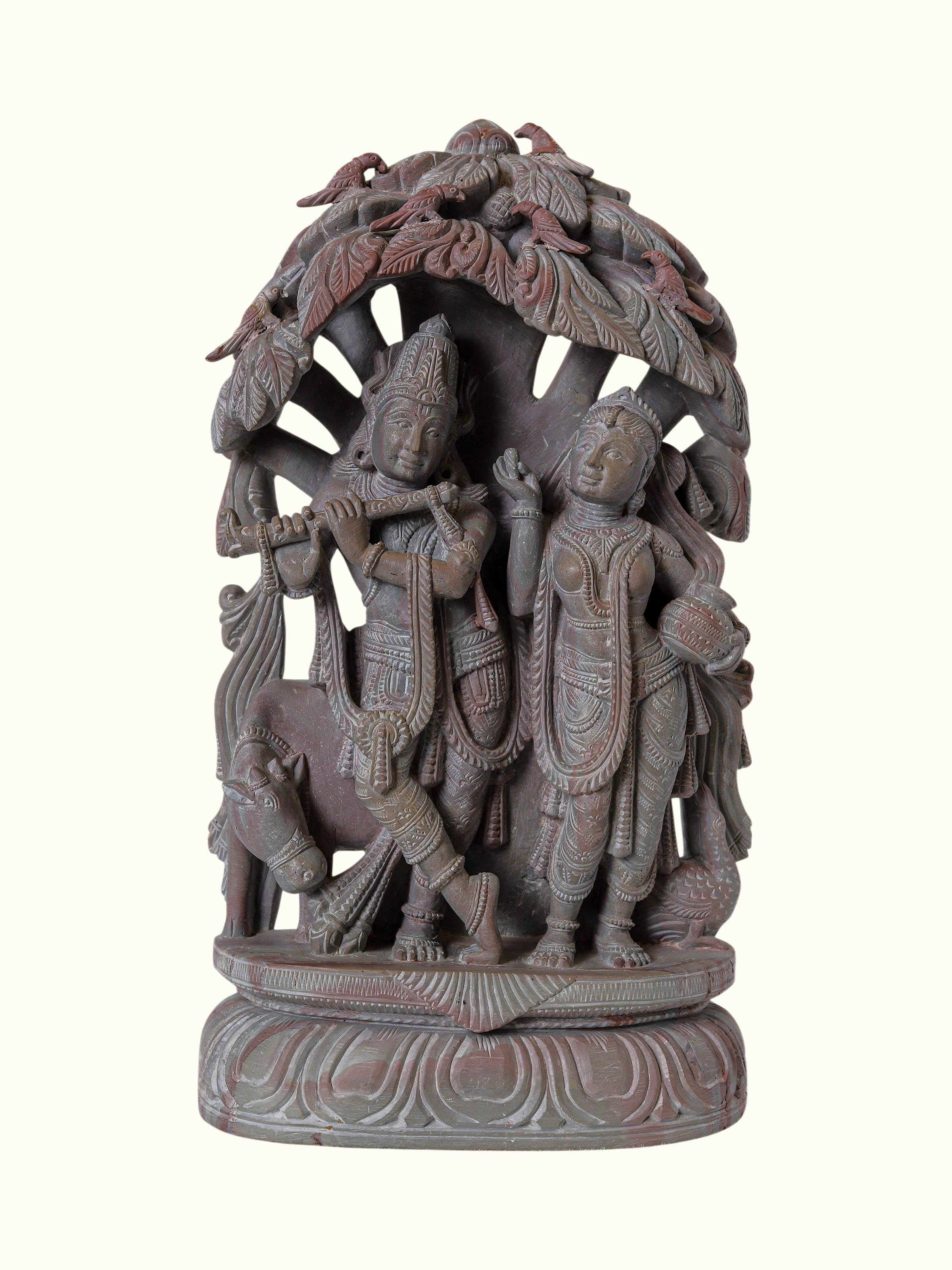 Stone Carved Radha Krishna Idol