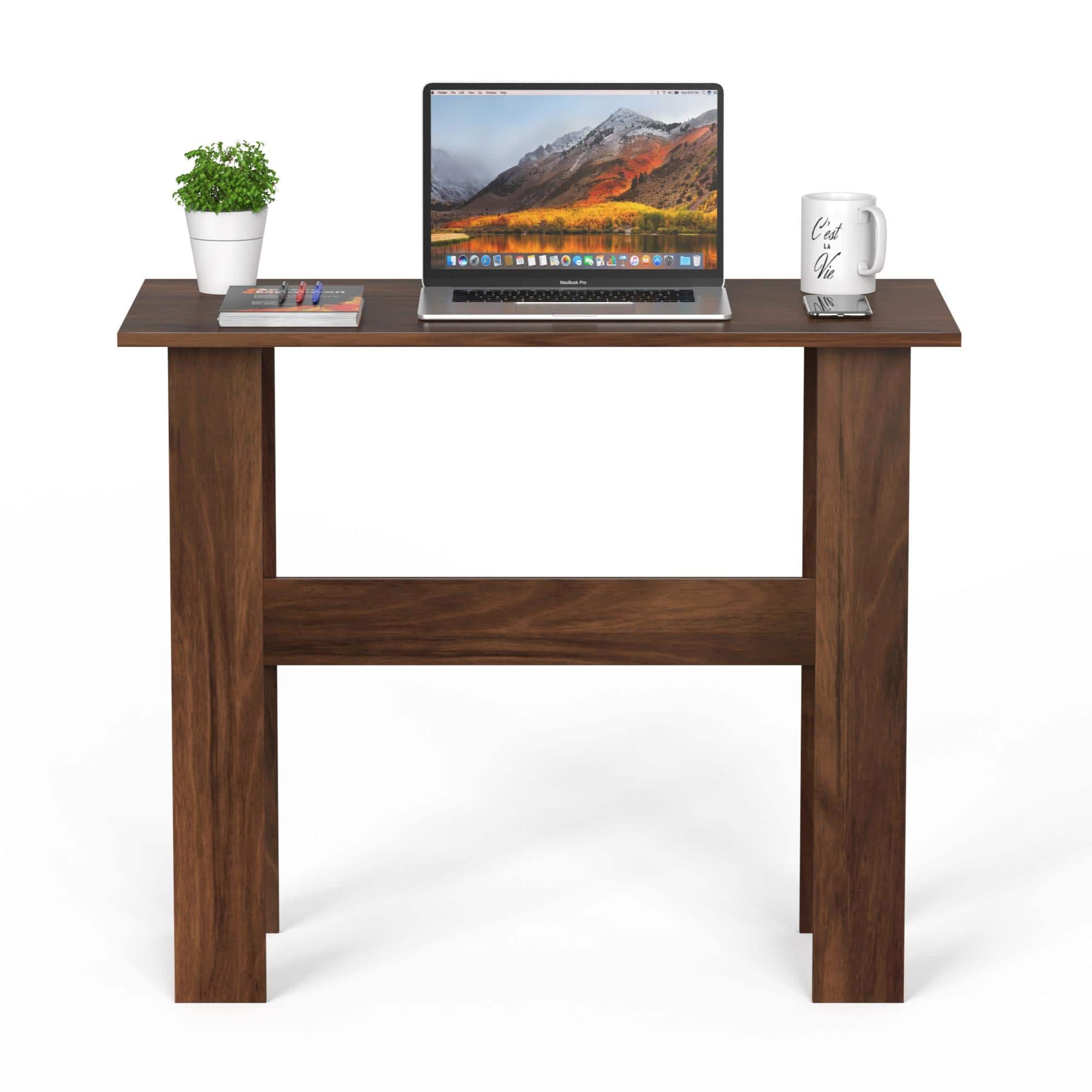 Efflino Engineered Wood Study Table In Brown Maple Finish