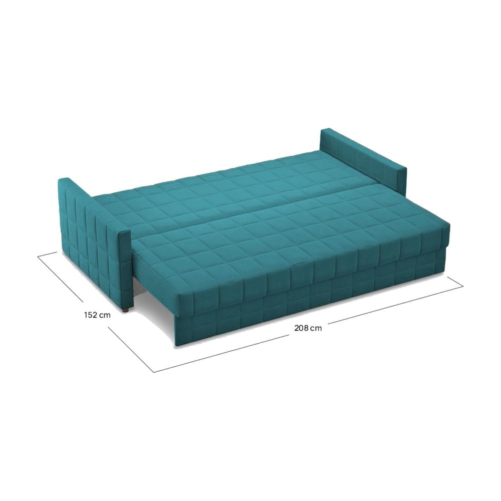 Alta 3 Seater Fold Out Sofa Cum Bed In T Blue Colour