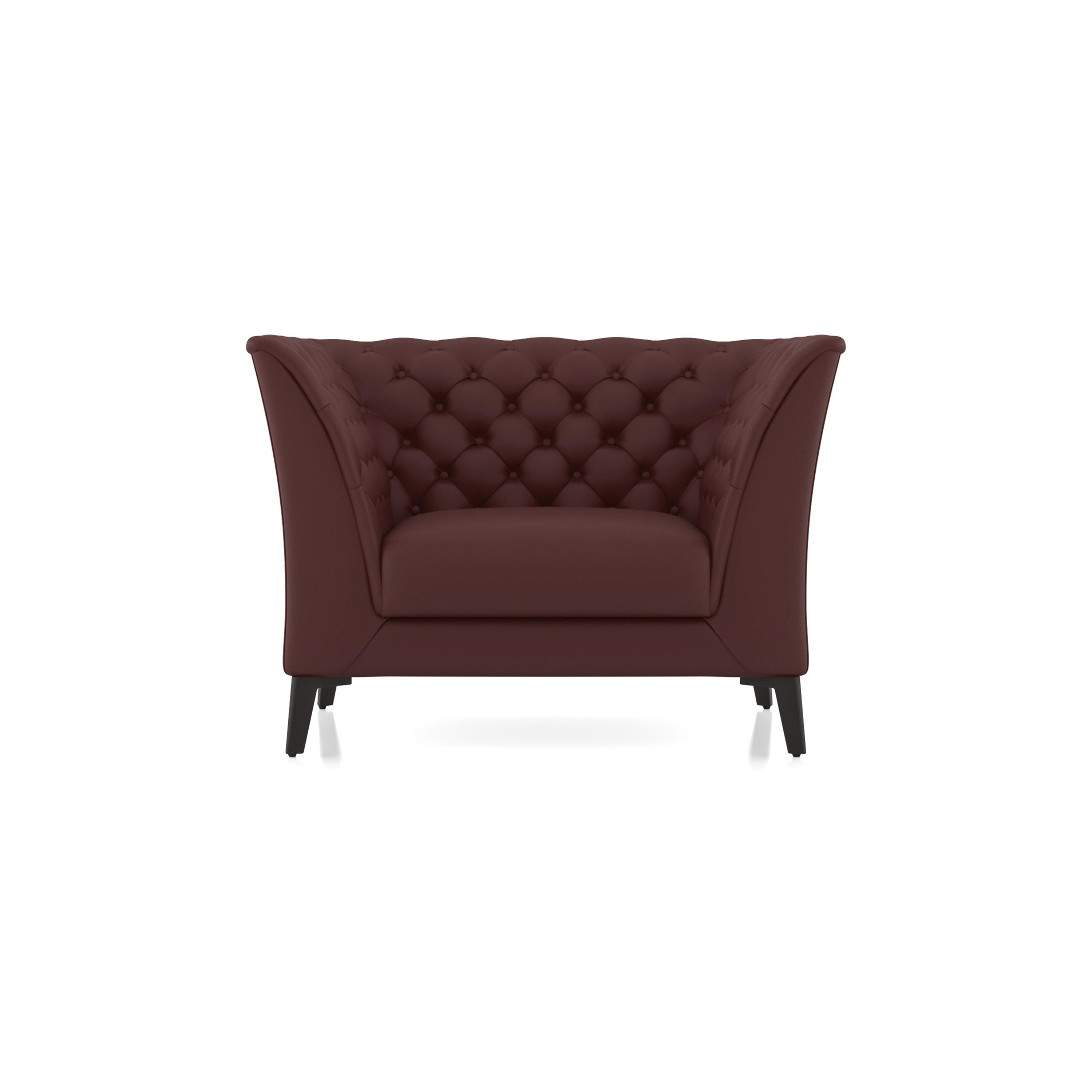 Weston 1 Seater Half Leather Sofa In Bordeaux Italian Leather