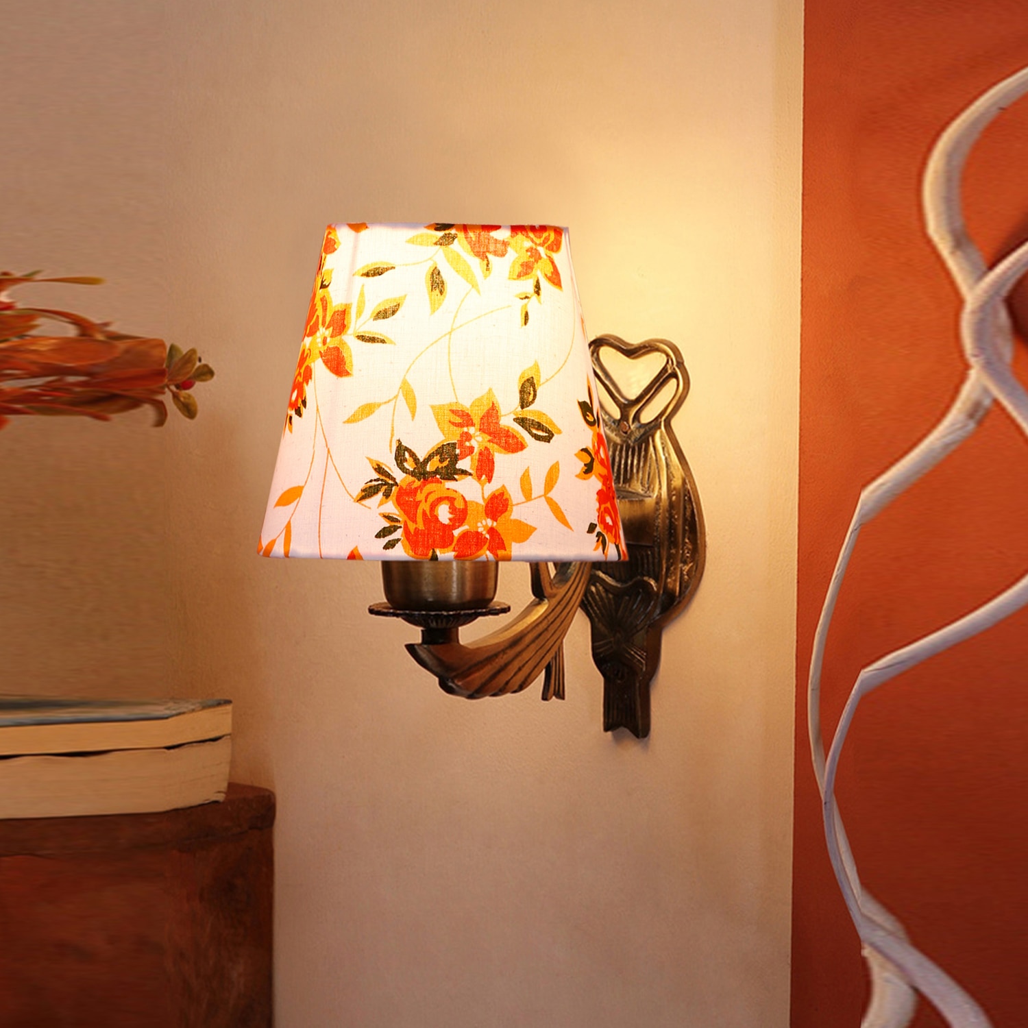 Devansh Metal Electric Wall Light in Antique Gold Colour with Multi Shade Count of 1 Light - Devansh