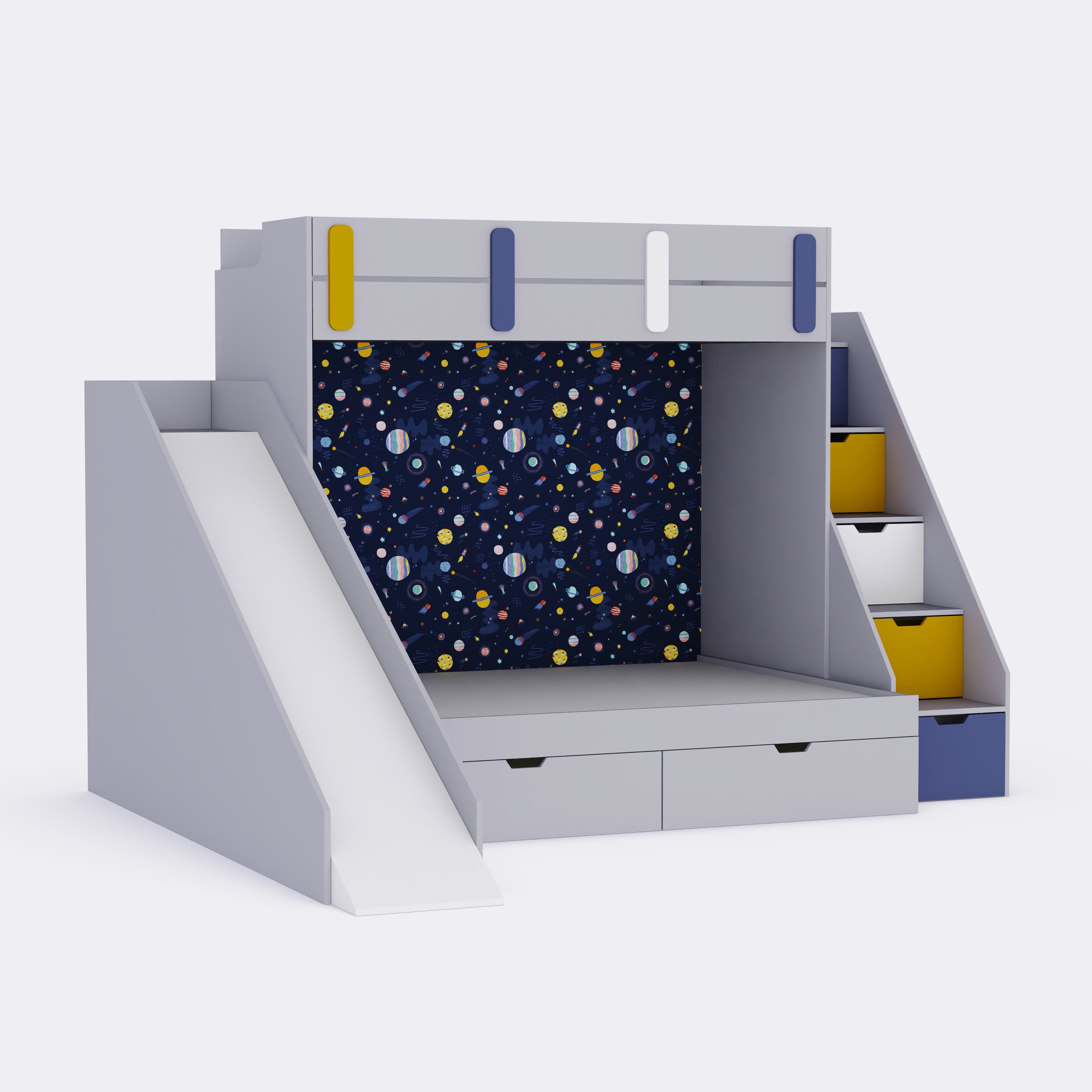 Sleep N SlideBunk Bed 6X5 Drawers On Wheels In Grey Colour59