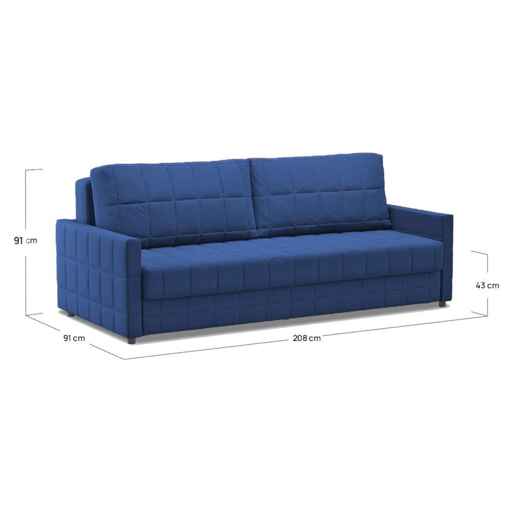 Alta 3 Seater Fold Out Sofa Cum Bed In Navy Bue Colour