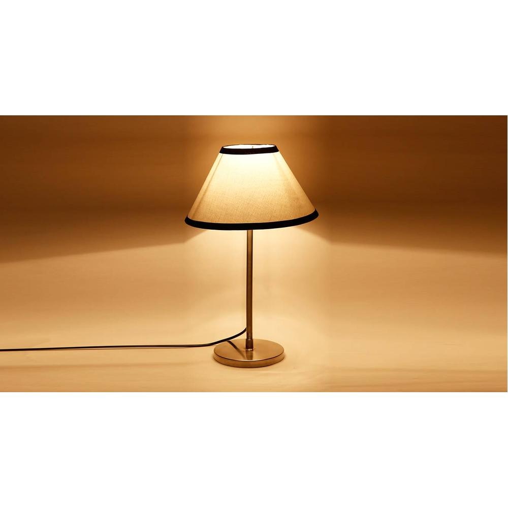 Terrance Multicolour Fabric Shade Table Lamp with Steel Steel Base