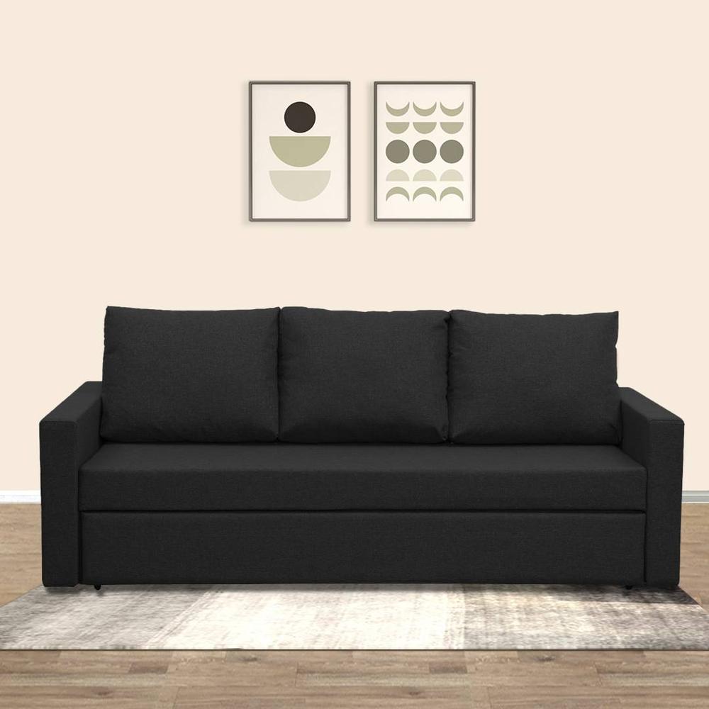 Akron 3 Seater Pull Out Sofa cum Bed  in Black Colour