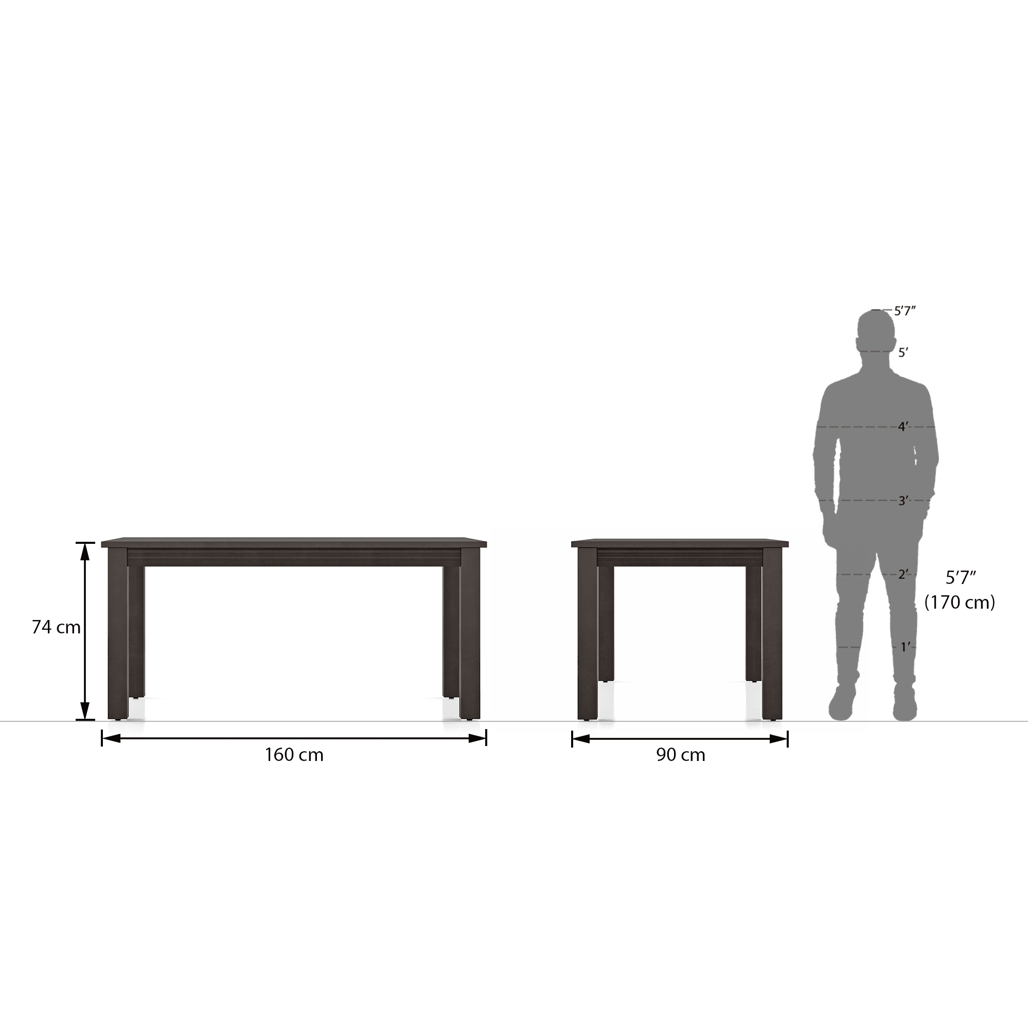 Casella 6 Seater Dining Table In Mocha Walnut Finish
