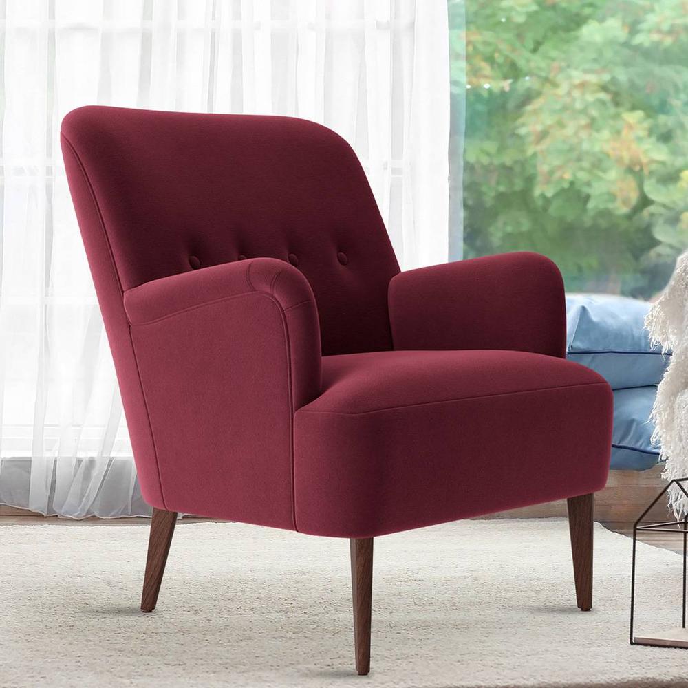 London Fabric Accent Chair in Maroon Colour - Home Lifestylez