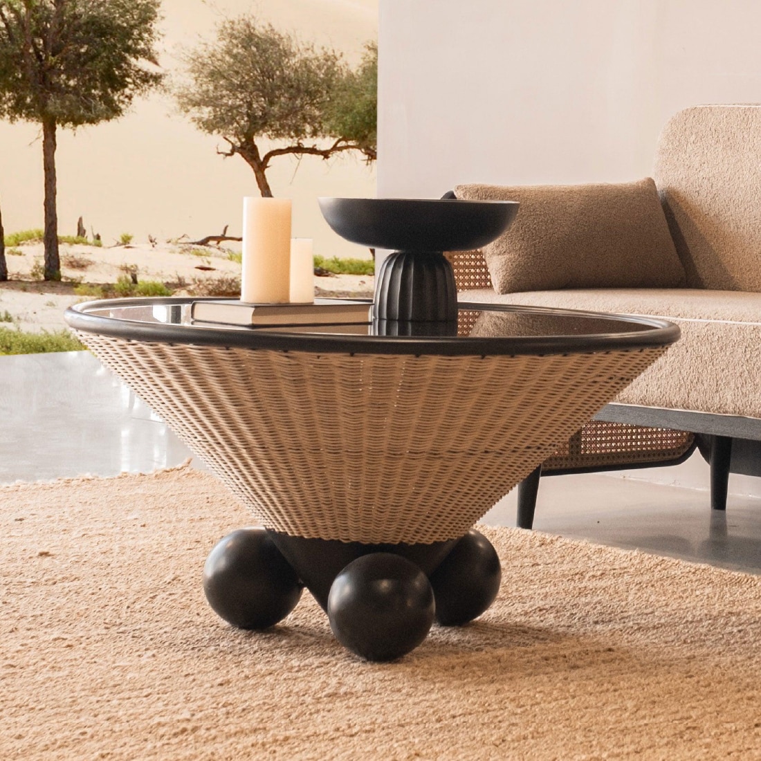 Andaman Camorta Rattan Coffee Table in Brown Colour - Orange Tree