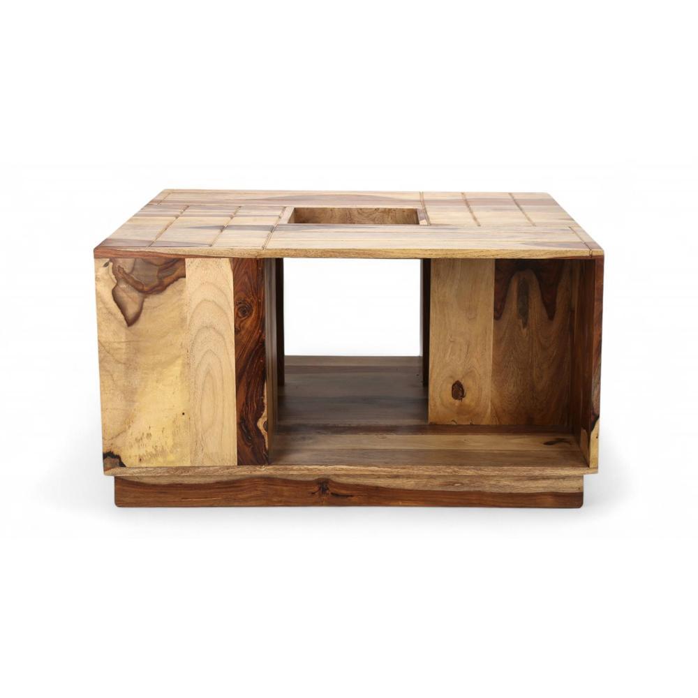 Wayne Sheesham Wood Coffee Table In Natural Rosewood (Semi Gloss)