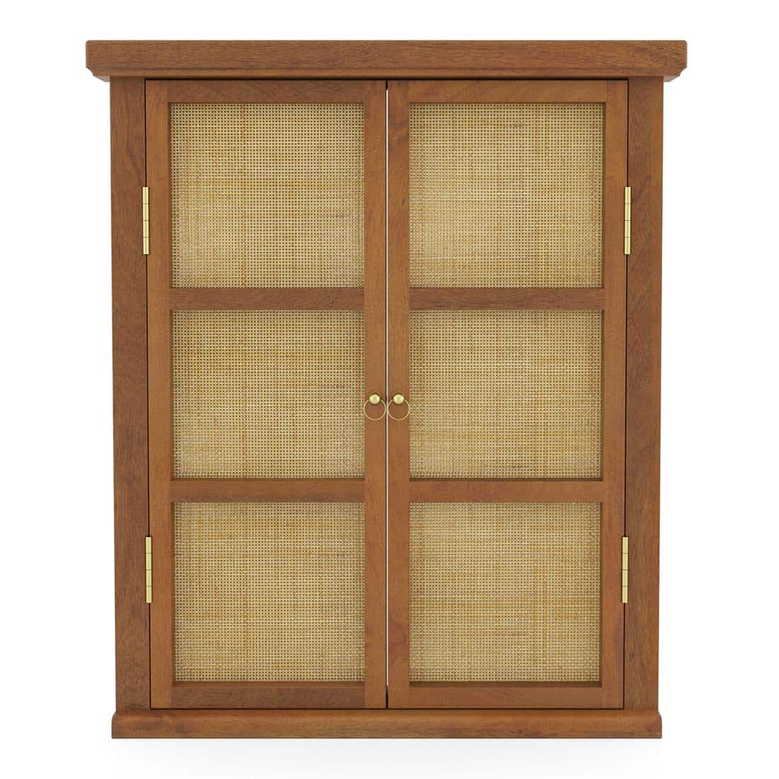 Asa Solid Wood Mirror in Amber Walnut Finish