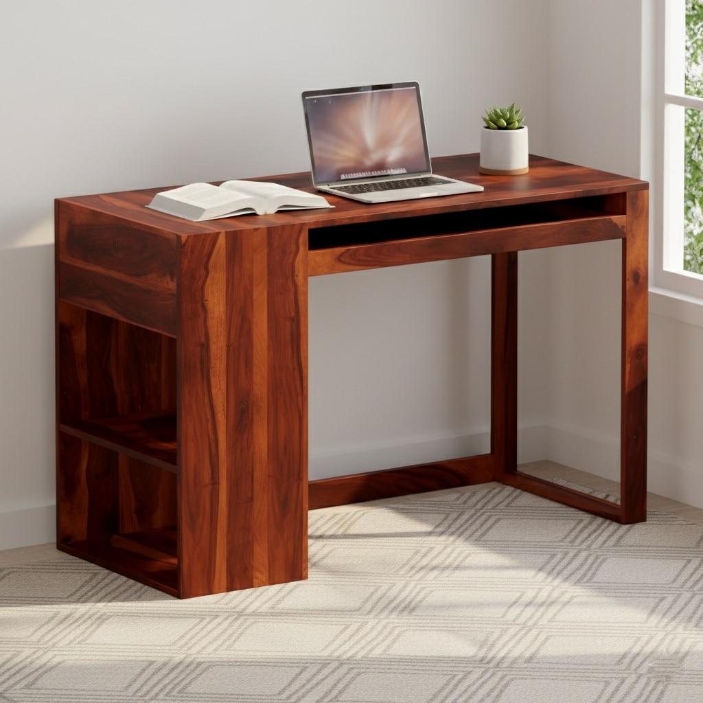 Austin Sheesham Wood Study Computer Table In Honey Finish