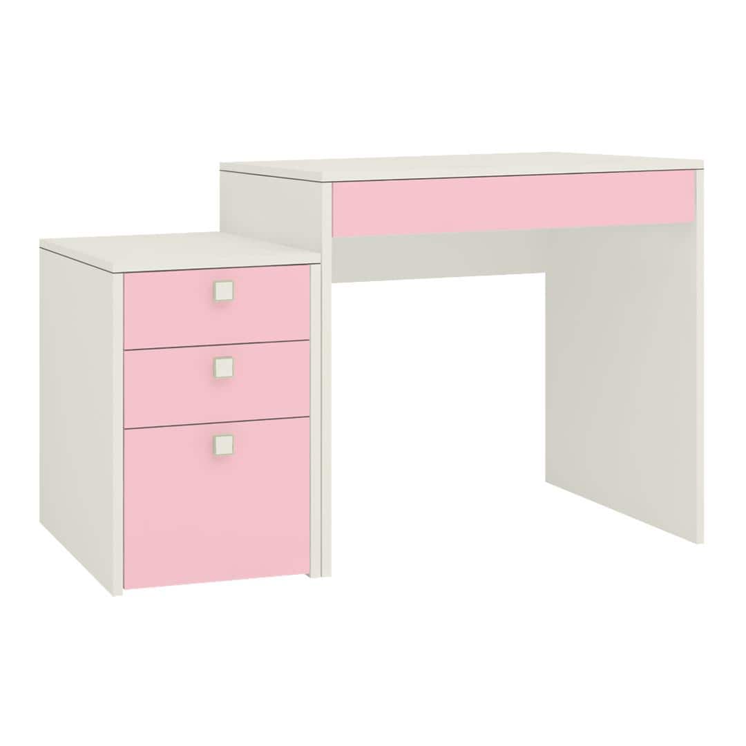 Eskada Kids Study Desk cum Printer Table with 4 Drawers in English Pink Colour