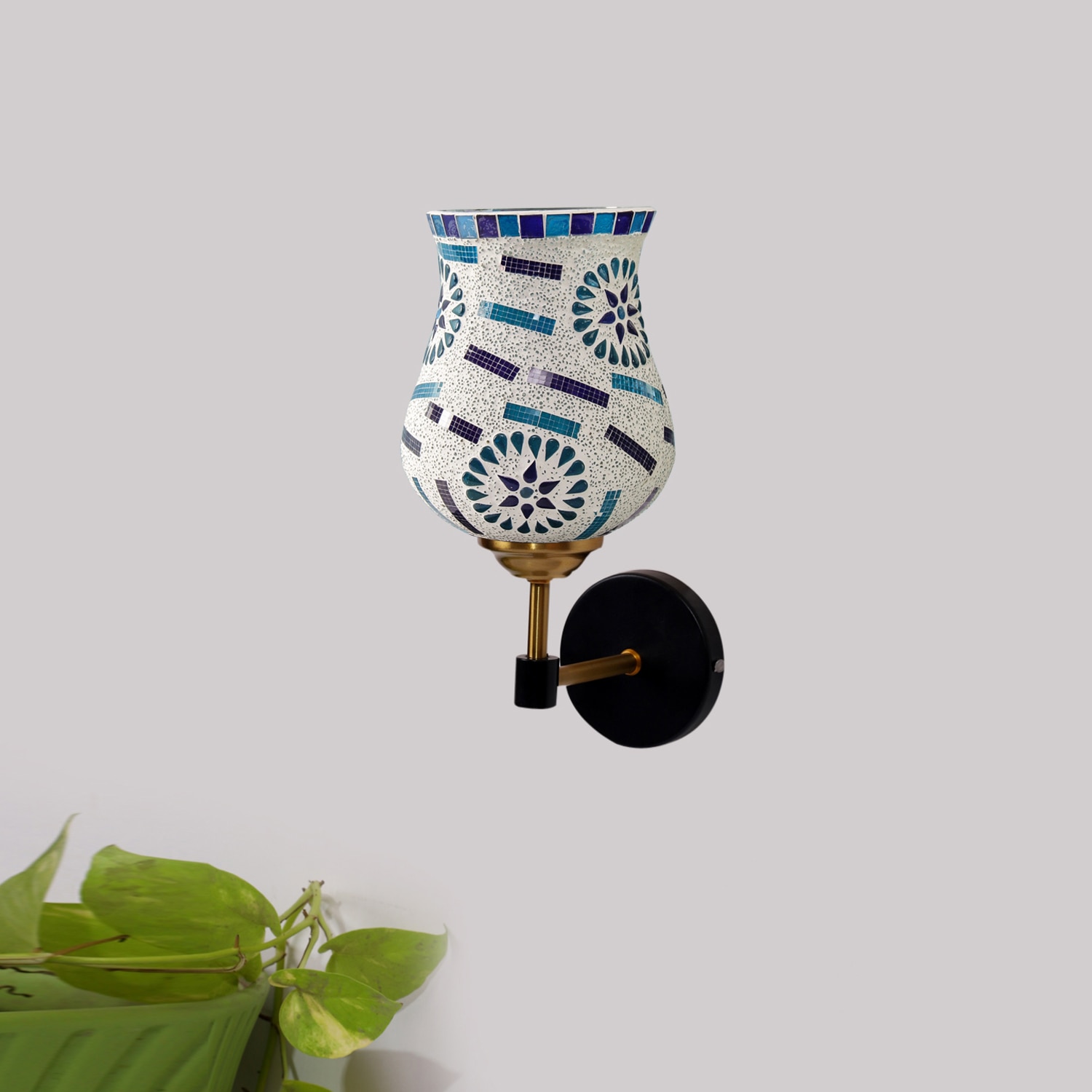 Devansh Metal Electric Wall Light in Black Colour with Multi Shade Count of 1 Light - Devansh